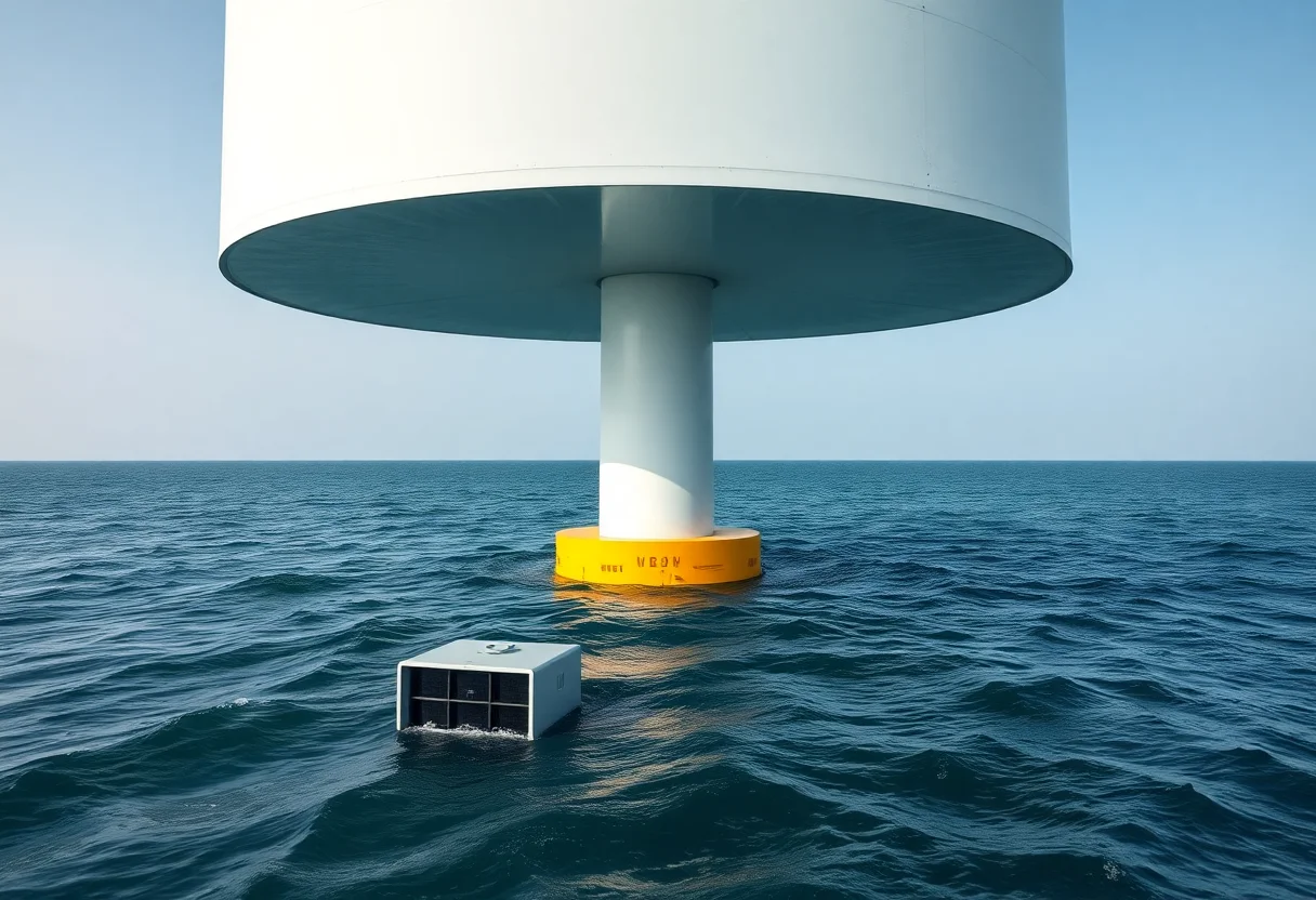 Drijvende windmolen met datacenter eronder: duurzamer en mooier